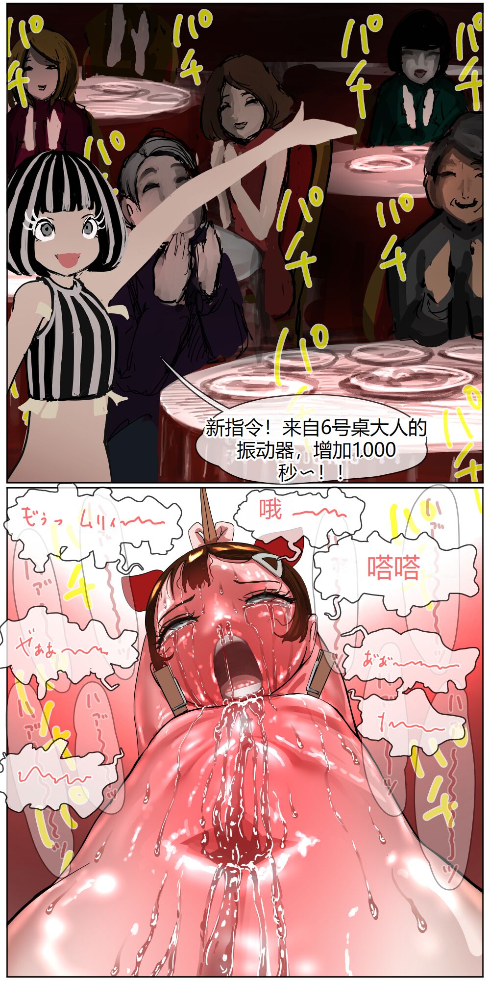 [拘束研究所 (黒山有)] 为了钱应征可疑打工的小鬼丫头被拘束在大批人面前连续高潮的故事 [中国翻译]