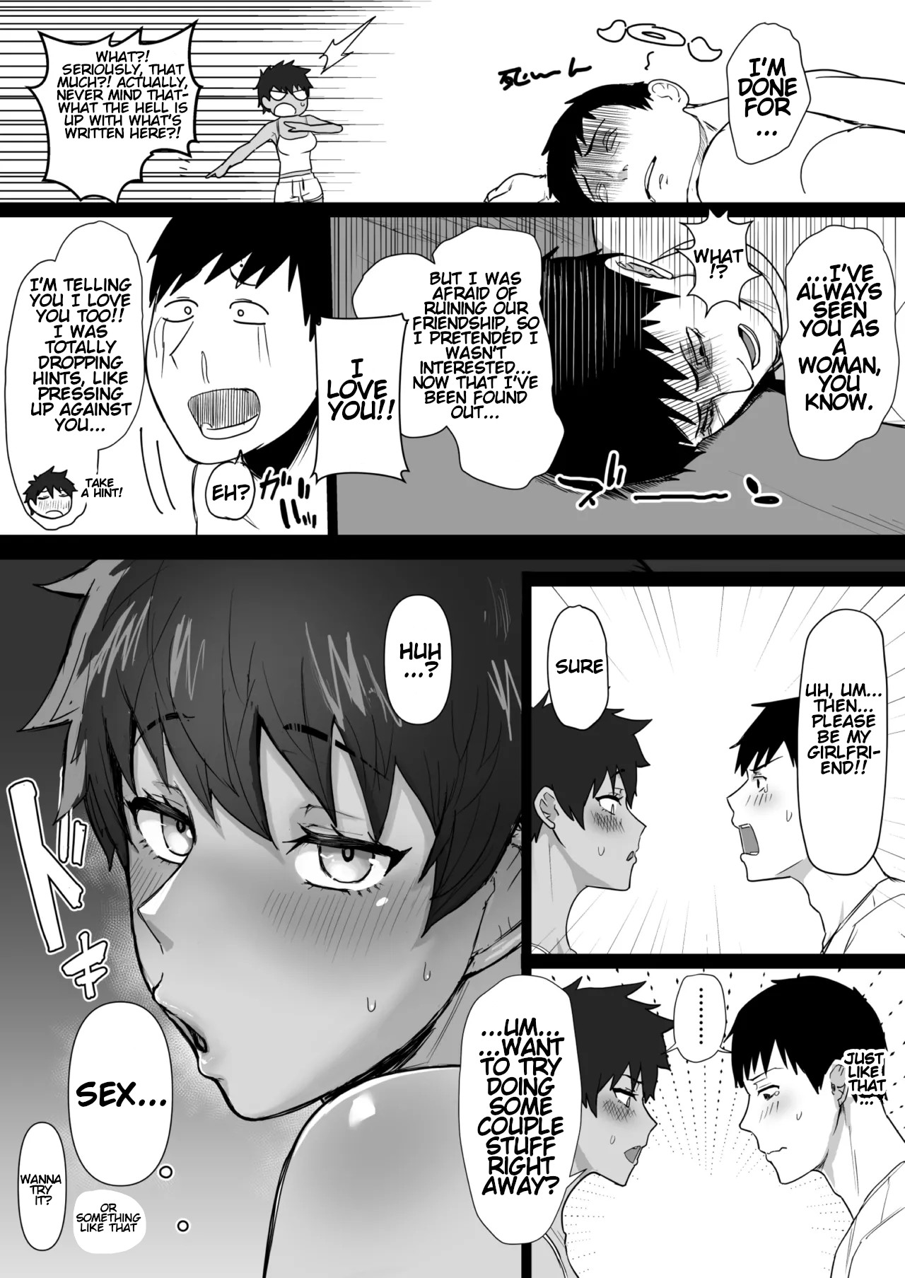 Boish de Takashinchou na Kasshoku Oreko-domo to Ase-mure Icharabu Ecchi Shimakuru Hon｜Having lots of sweaty, lovey-dovey sex with tall, boyish, brown-skinned tomboys.